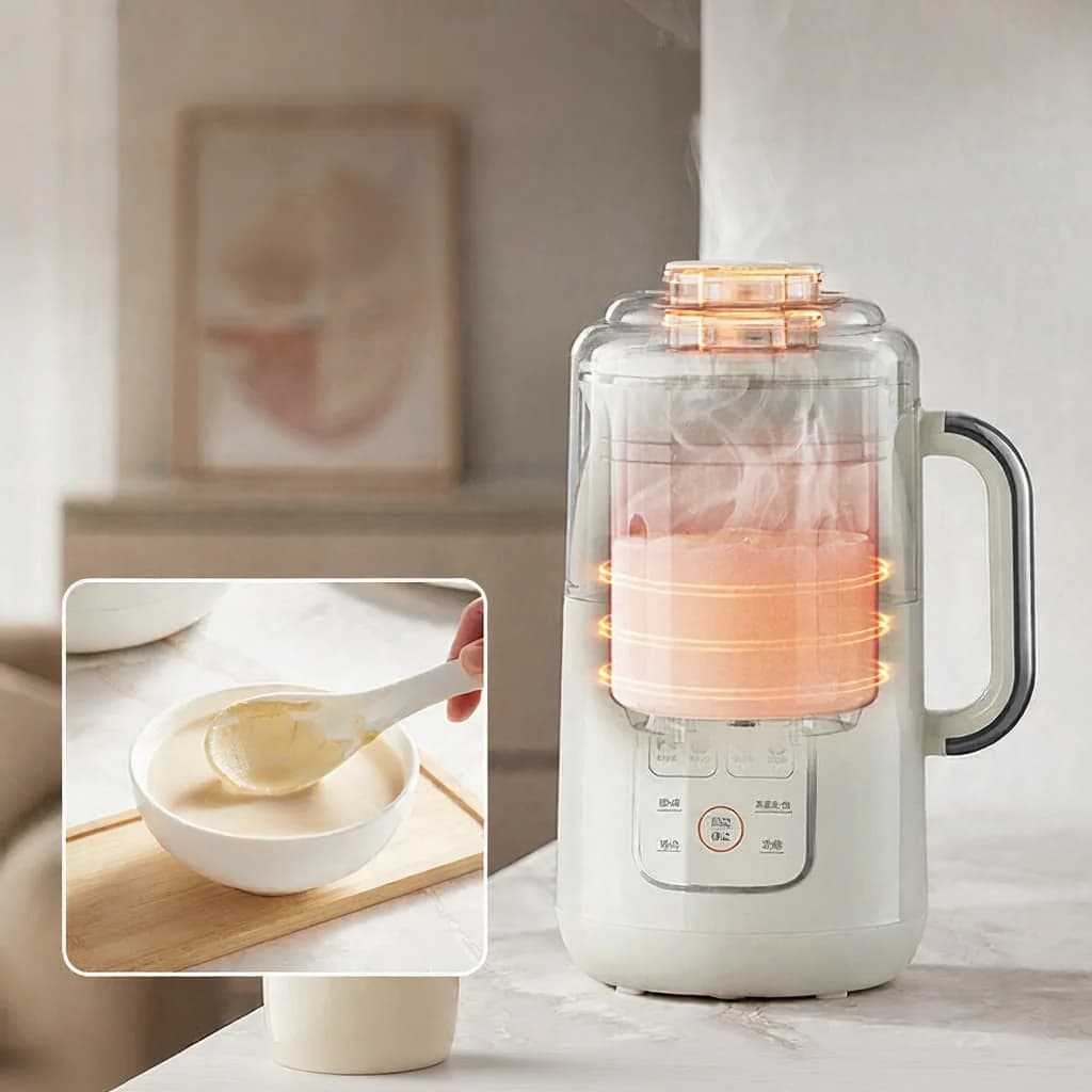 Liquidificador para Leite de Soja com Aquecimento 1,2L e Copo Interno de Aço Inoxidável