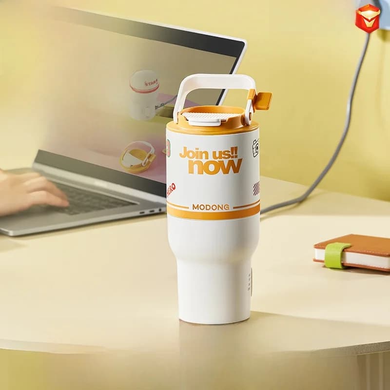 Caneca Elétrica com Função de Mexer, 220V Portátil