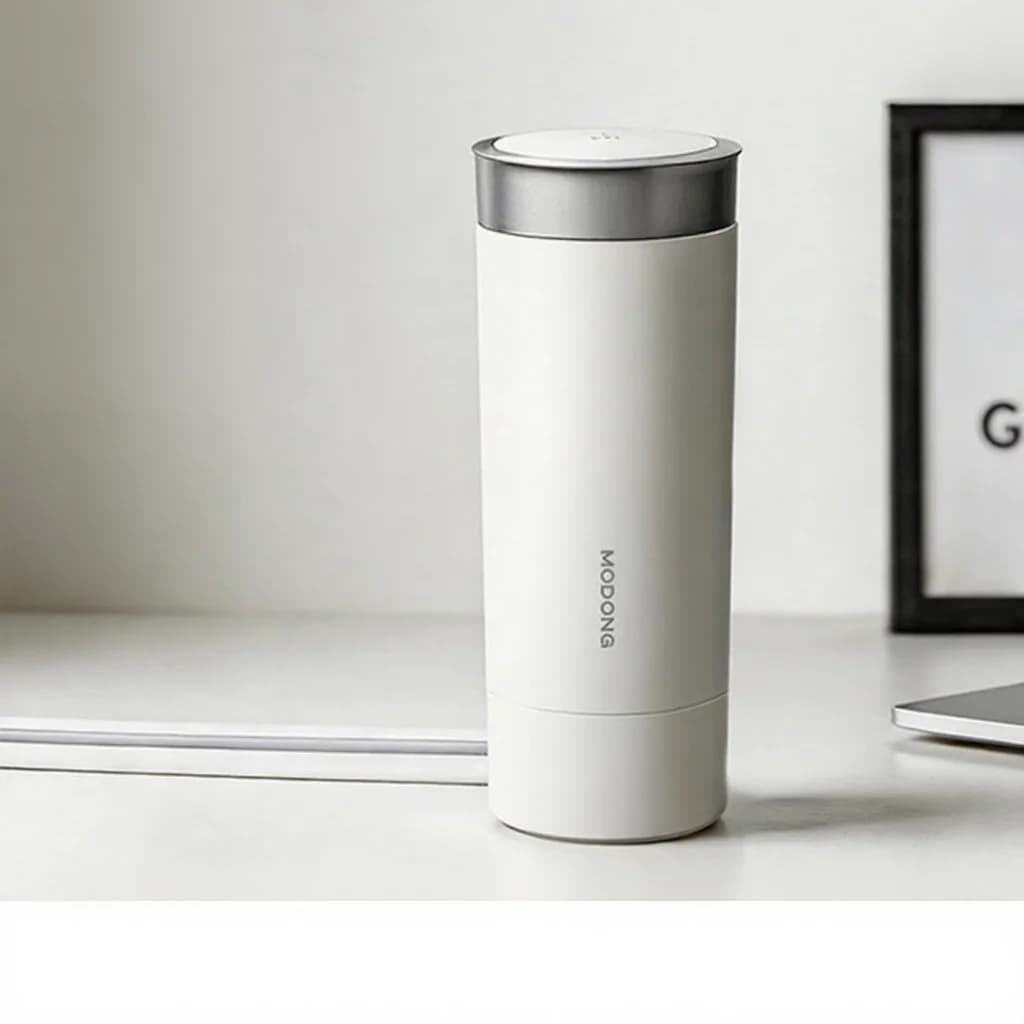 Copo elétrico portátil para aquecer água 350ml em aço inoxidável 316L