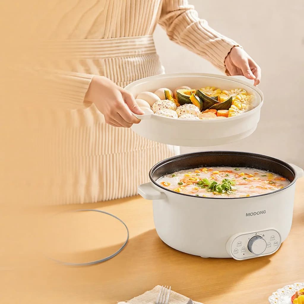 Panela Elétrica 6L 7L 8L com Cozi-vapor, 220V