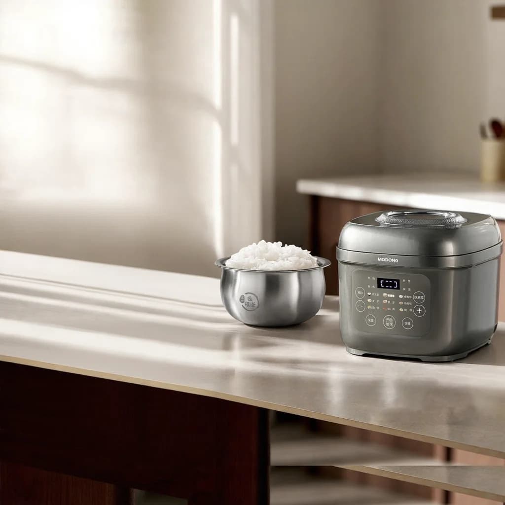 Panela de Arroz Elétrica 3L com Função Manter Quente, Timer e Vapor