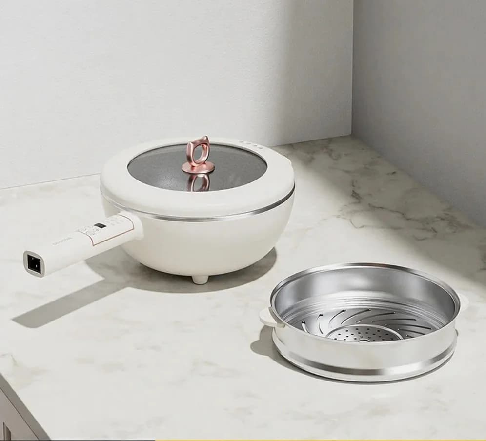 Panela Elétrica de Cozimento em Aço Inoxidável 6L Controle por Toque 220V