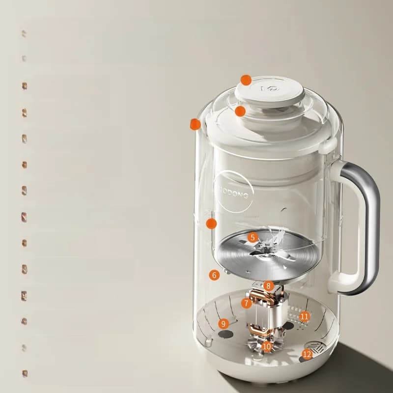 Liquidificador Aquecedor Com Capacidade de 1,2L, Controle por Toque, Aço Inoxidável