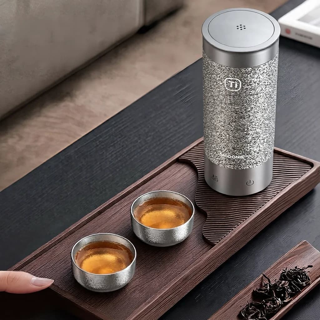 Conjunto de Xícaras de Chá Kung Fu de Titânio Puro, Xícara Dupla 55ml