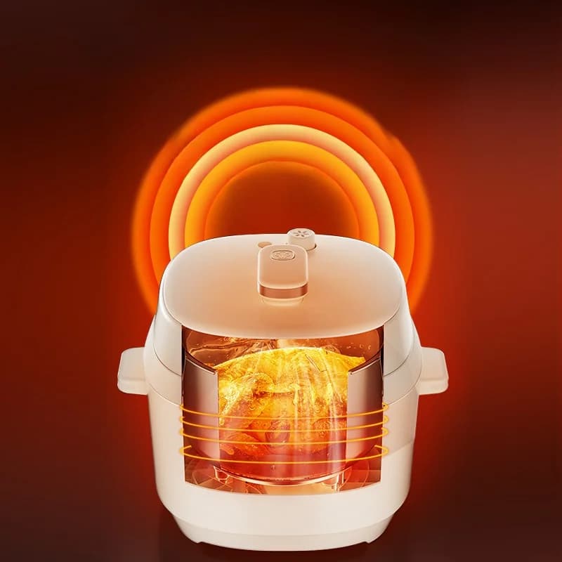 Panela de Pressão Elétrica 5L com Duas Panelas Internas, 900W