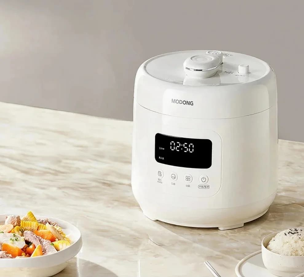 Panela de Pressão Elétrica 4L com Revestimento Cerâmico, 800W, Controle por Toque