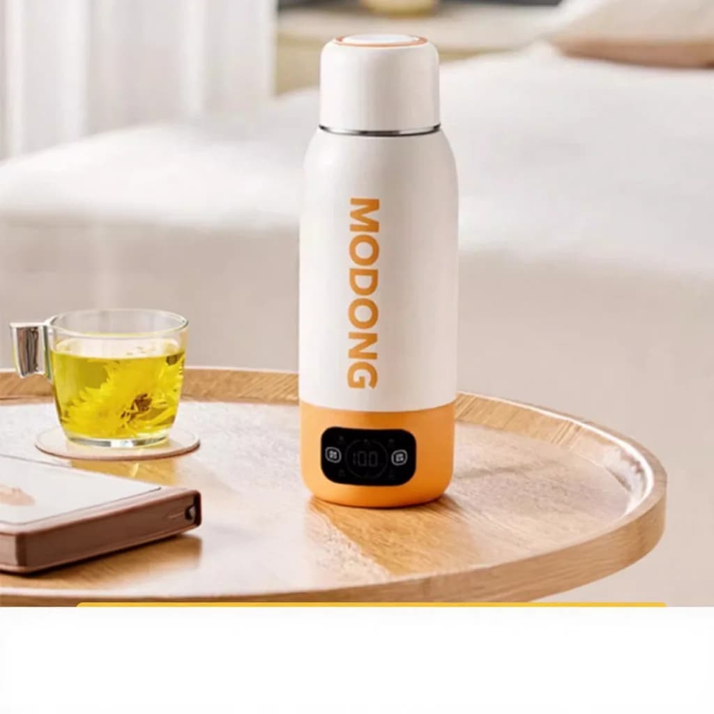 Copo Chaleira Elétrica Portátil de Viagem 600ml, Revestimento Interno em Aço Inoxidável 316