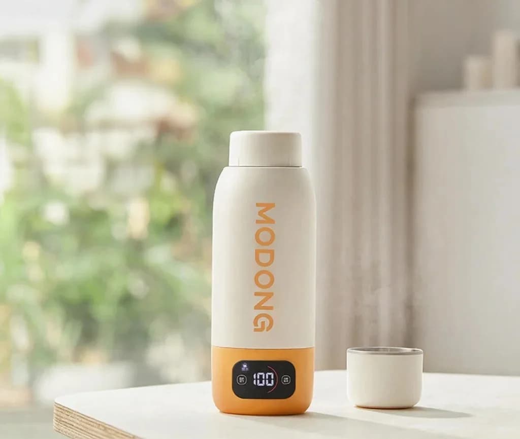 Copo Elétrico Portátil para Aquecer Água 600ml com Revestimento 316 e Isolamento a Vácuo