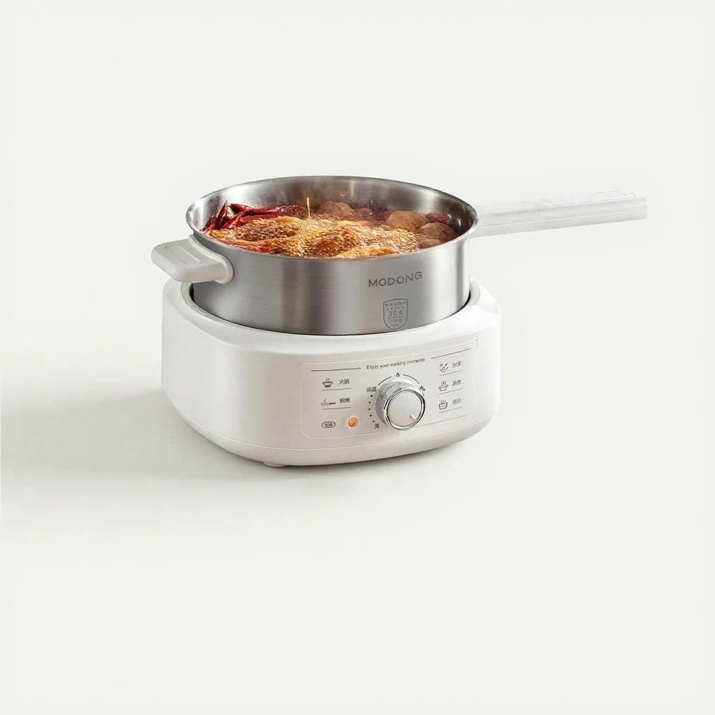 Panela Elétrica de Aço Inox com Cesto para Vapor, 3L, 220V