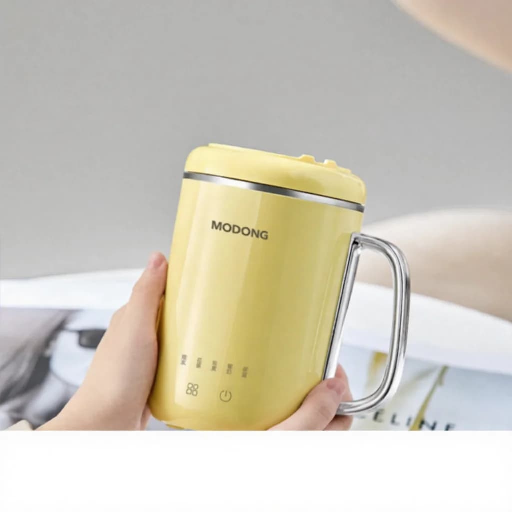 Copo elétrico portátil para ensopado 450ml 220V com filtro e colher