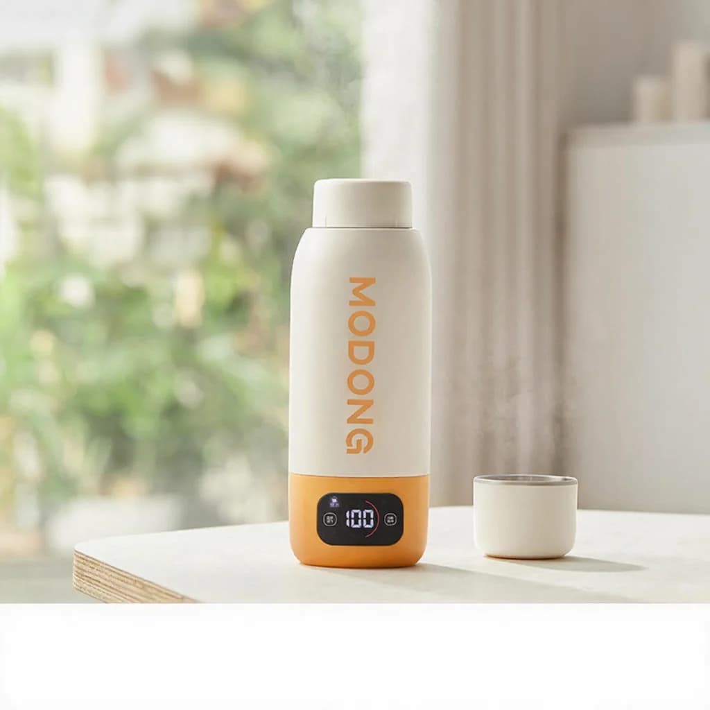 Copo Elétrico Portátil para Aquecer Água 600ml com Revestimento 316 e Isolamento a Vácuo
