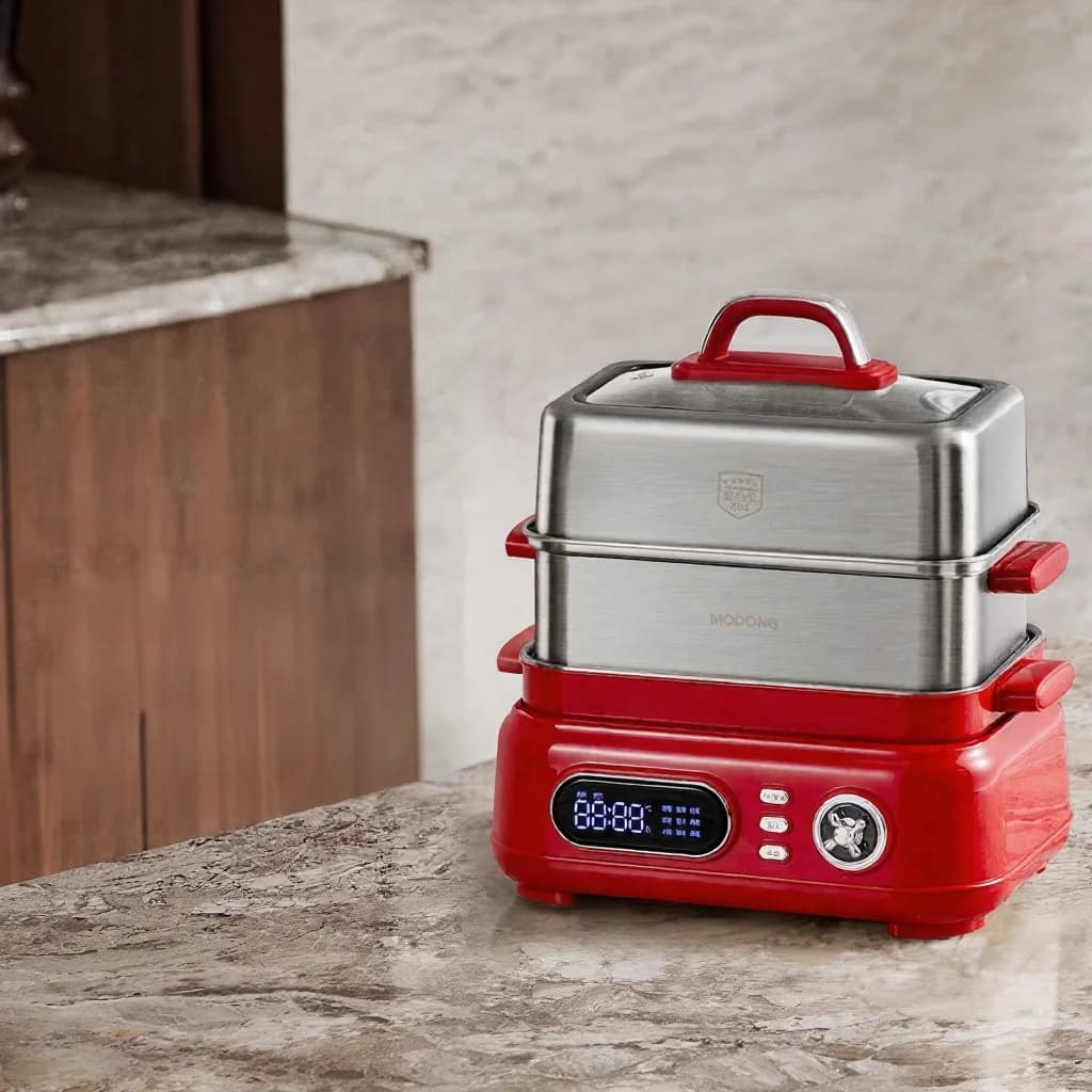 Panela de Cozimento a Vapor Elétrica Inox 3 Andares 18L 220V 1500W