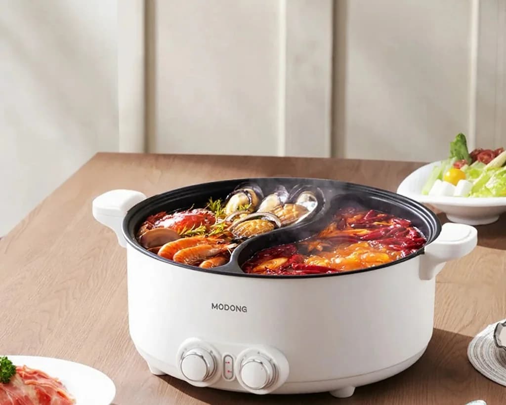 Panela Elétrica de 8L com Duas Zonas e Temperatura Ajustável