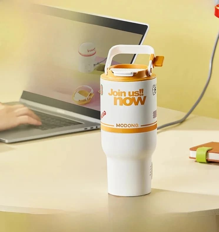 Caneca Elétrica com Função de Mexer, 220V Portátil