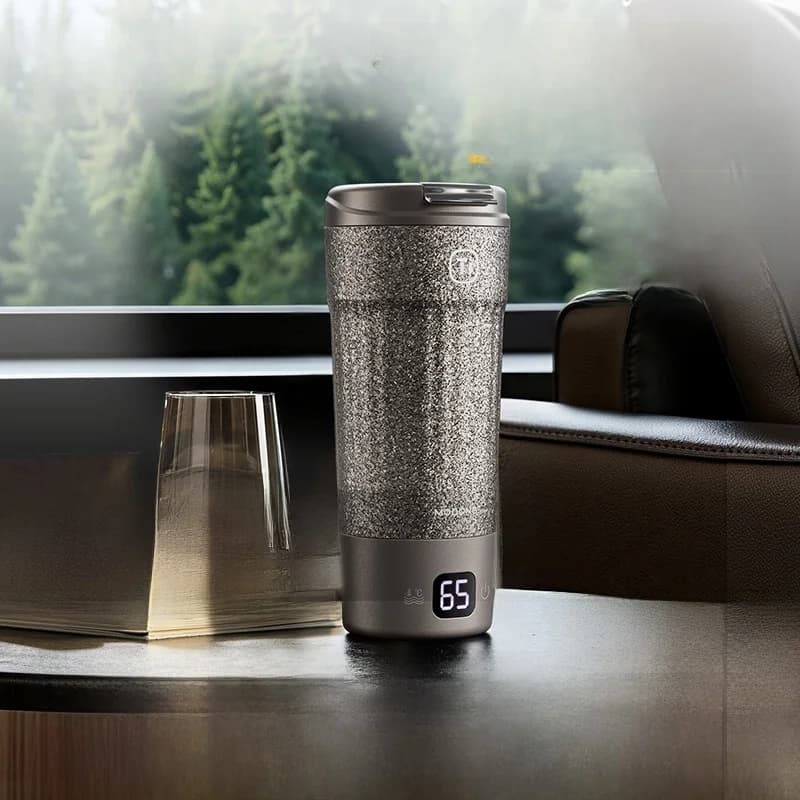 Caneca Térmica Elétrica Portátil de Titânio 400ml com Display de Temperatura