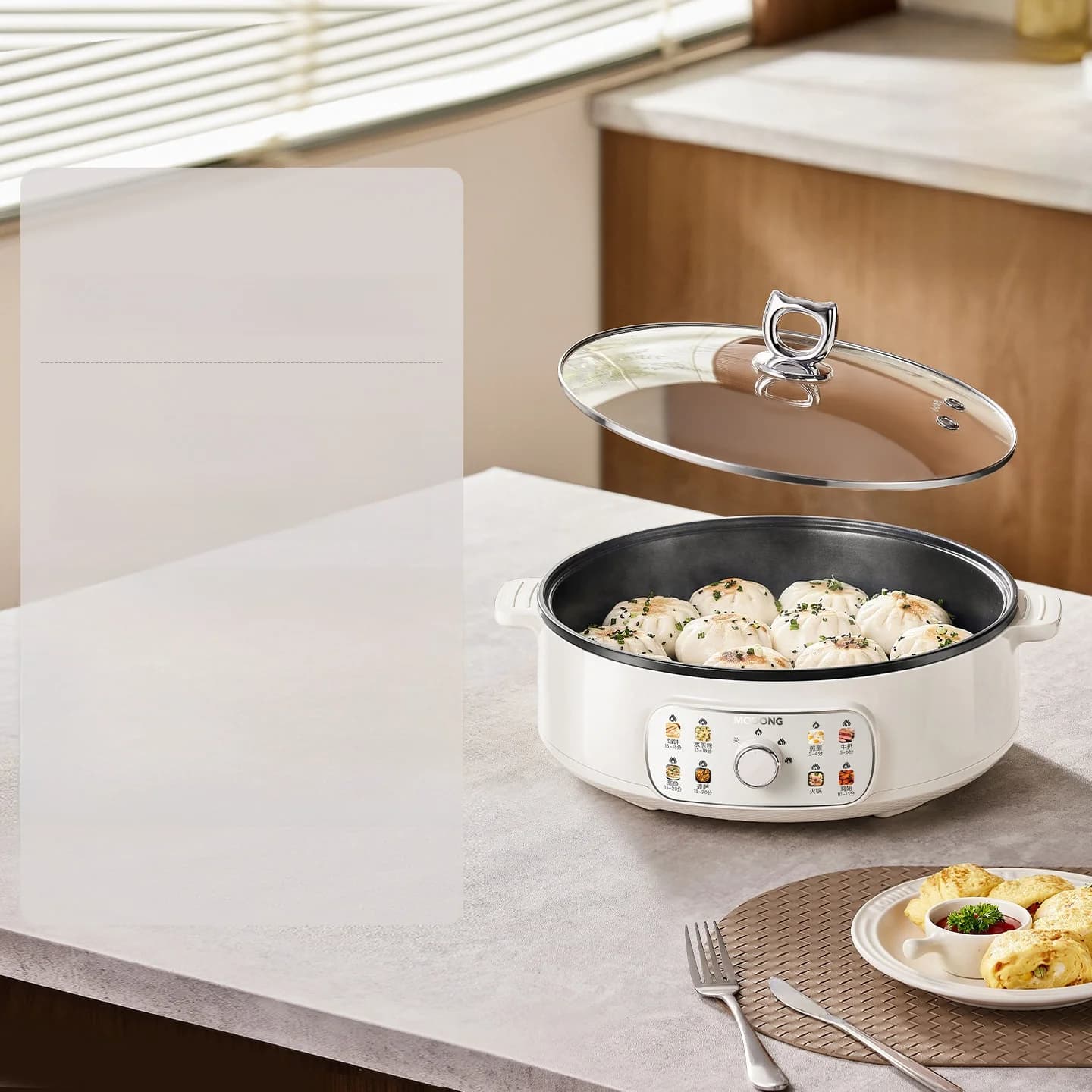 Chapa Elétrica com Tampa 1800W 3 Níveis de Calor Antiaderente