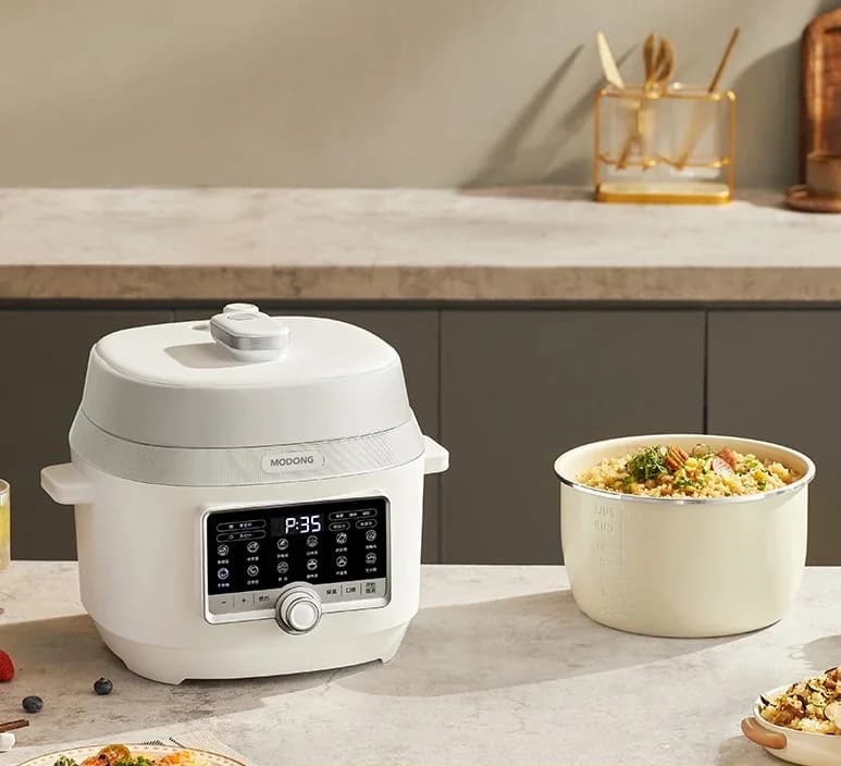 Panela de Pressão Elétrica 5L com Duas Panelas Internas