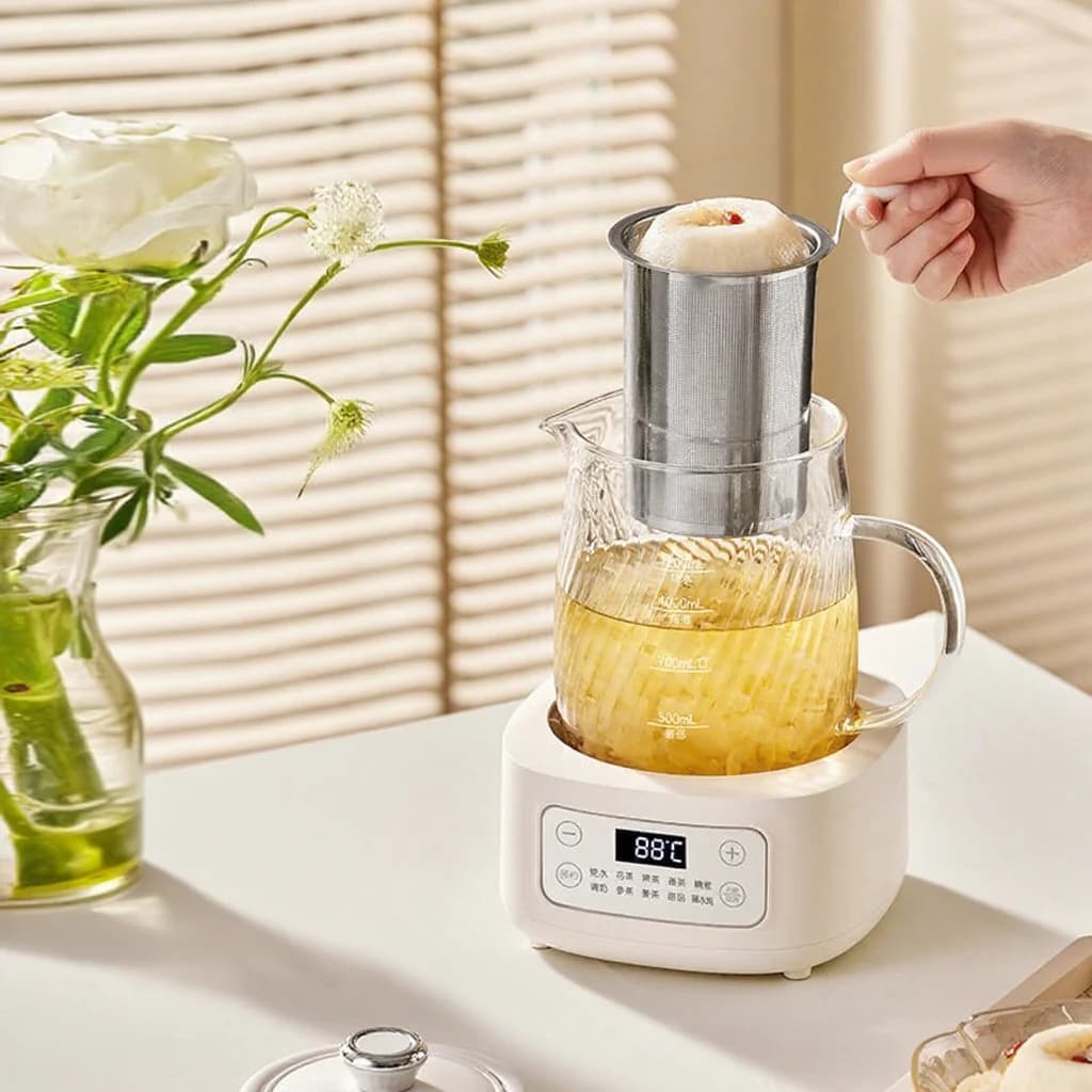 Chaleira Elétrica de Vidro para Saúde com Controle de Temperatura 1.2L