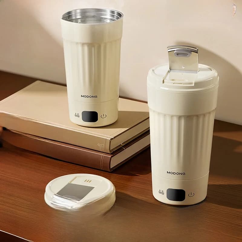 Copo elétrico portátil de aquecimento, 400mL, 7 ajustes de temperatura