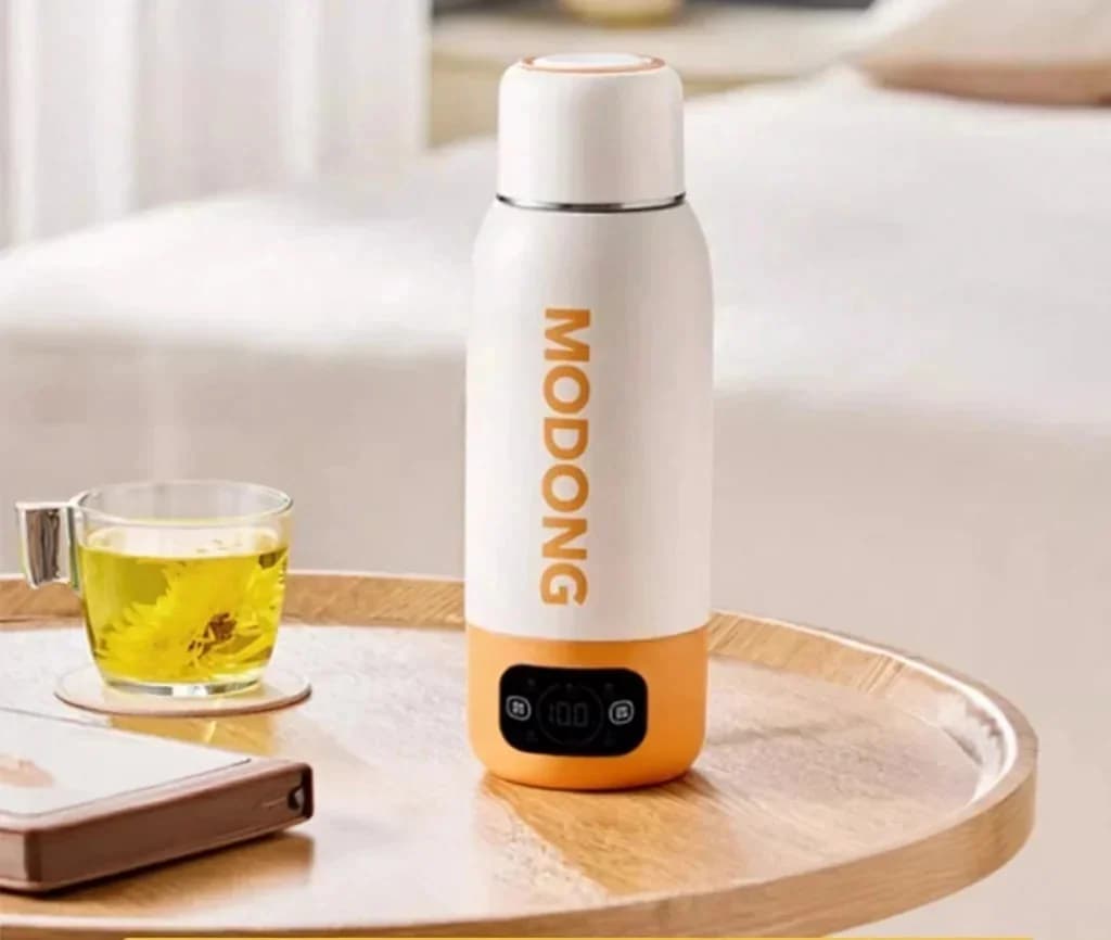 Copo Fervedor Elétrico Portátil para Viagem 600ml, Revestimento Interno em Aço Inoxidável 316