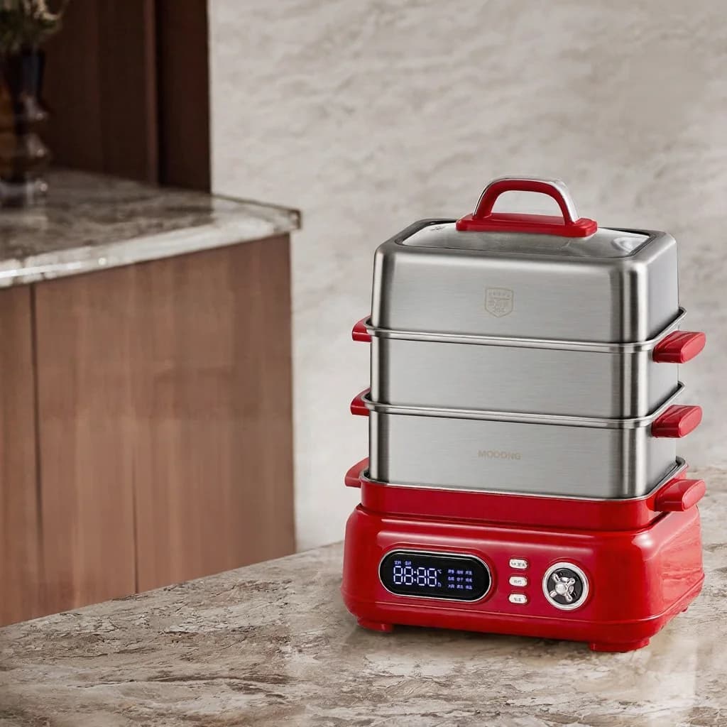 Panela de Cozimento a Vapor Elétrica Inox 3 Andares 18L 220V 1500W