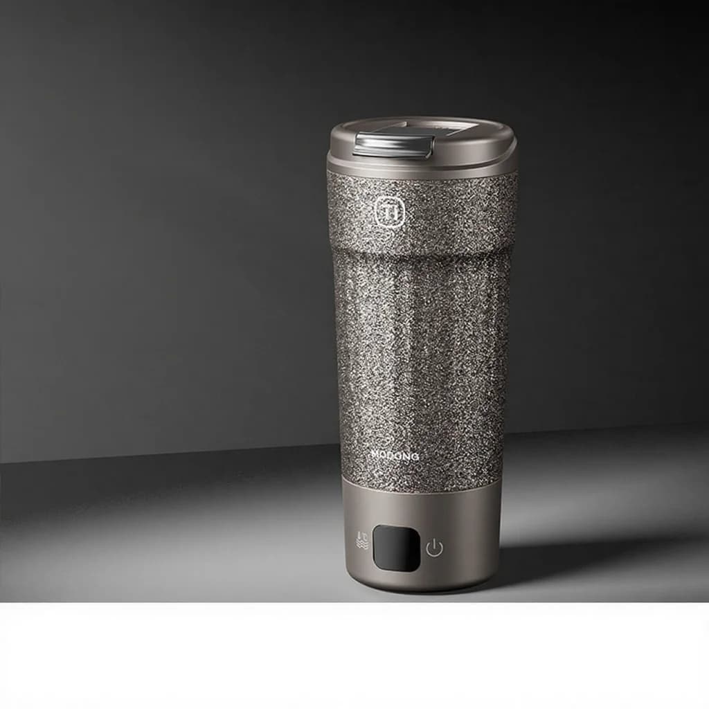 Copo Elétrico de Viagem em Titânio 400ml com Exibição de Temperatura