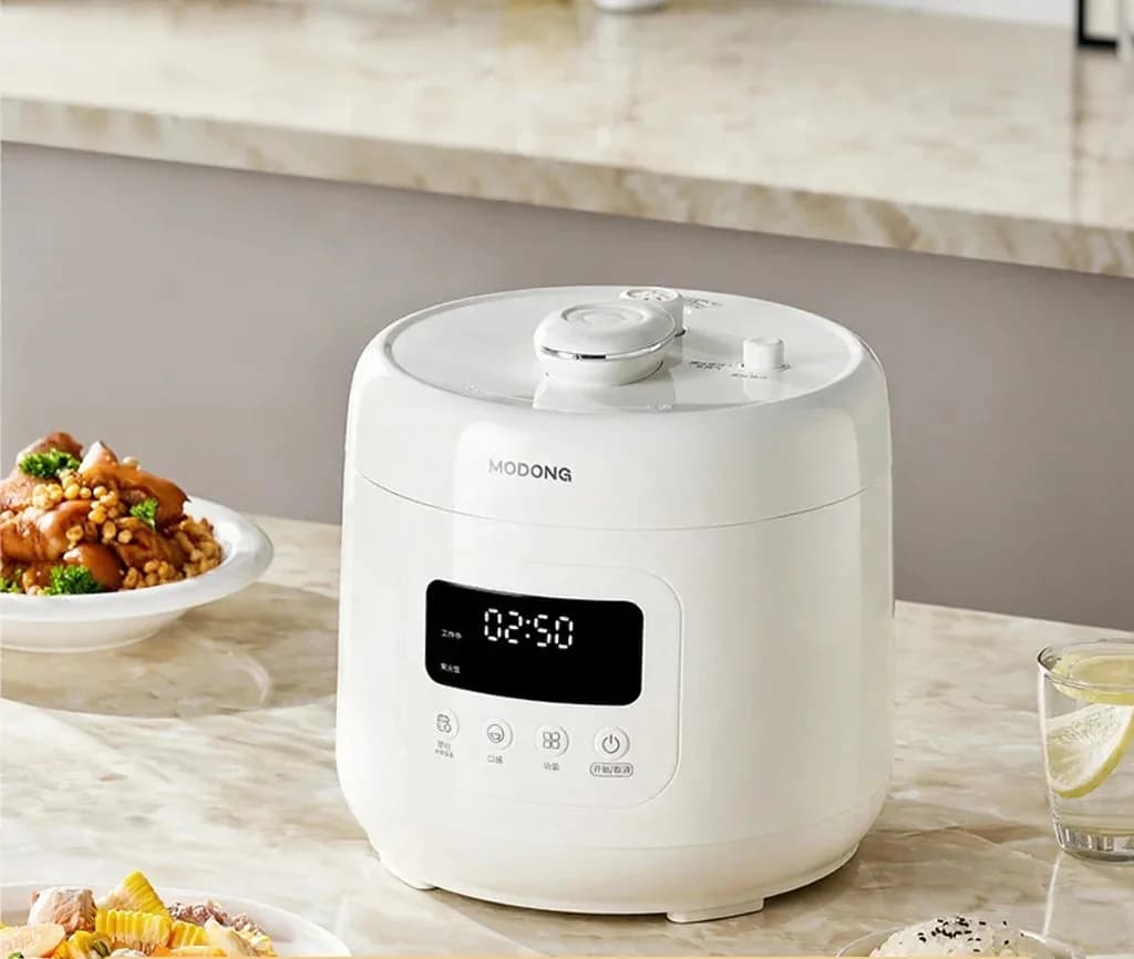 Panela de Pressão Elétrica 4L com Revestimento Cerâmico, 800W, Timer 17-24H