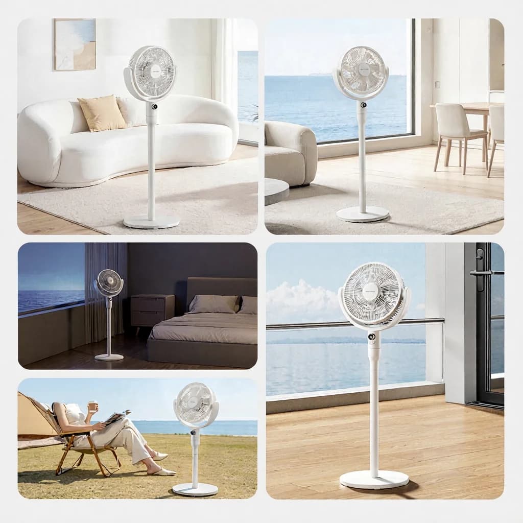 Ventilador de Circulação de Ar de Mesa com Controle por Voz e Oscilação