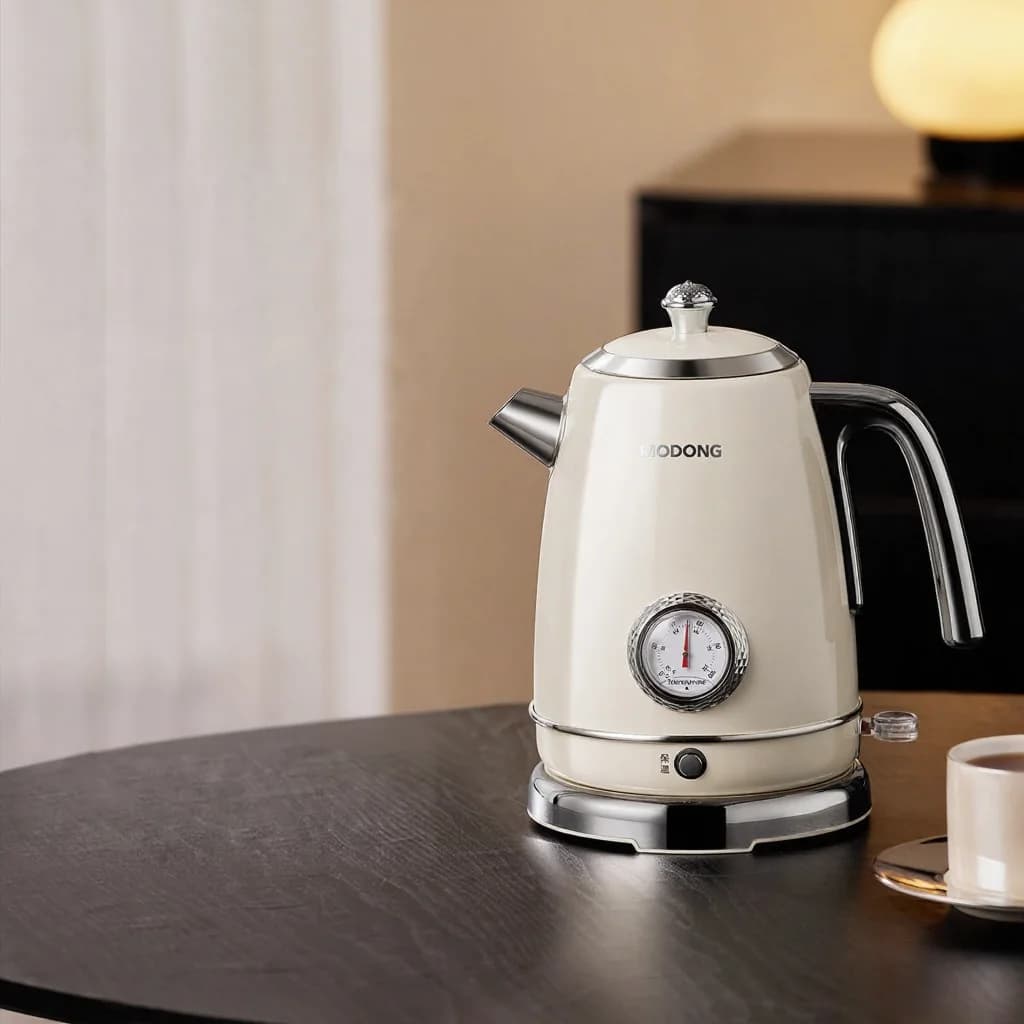 Chaleira Elétrica em Aço Inox com Indicador de Temperatura 1.8L