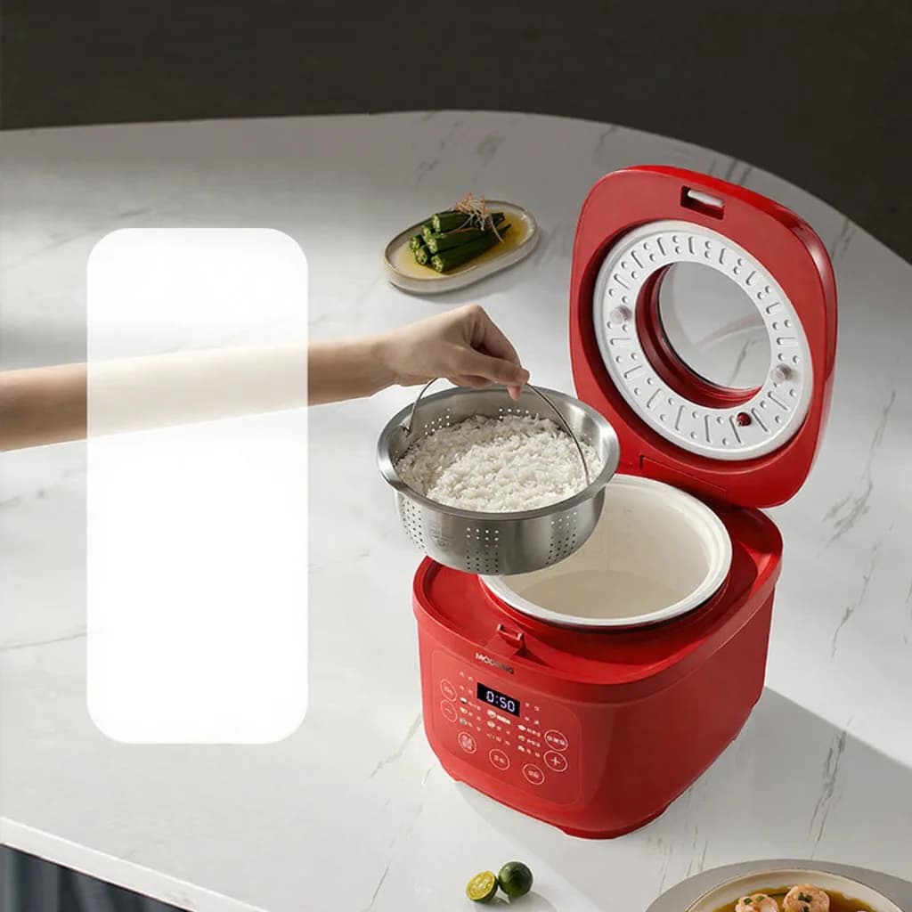 Panela elétrica de arroz 3L com revestimento interno de cerâmica, 600W
