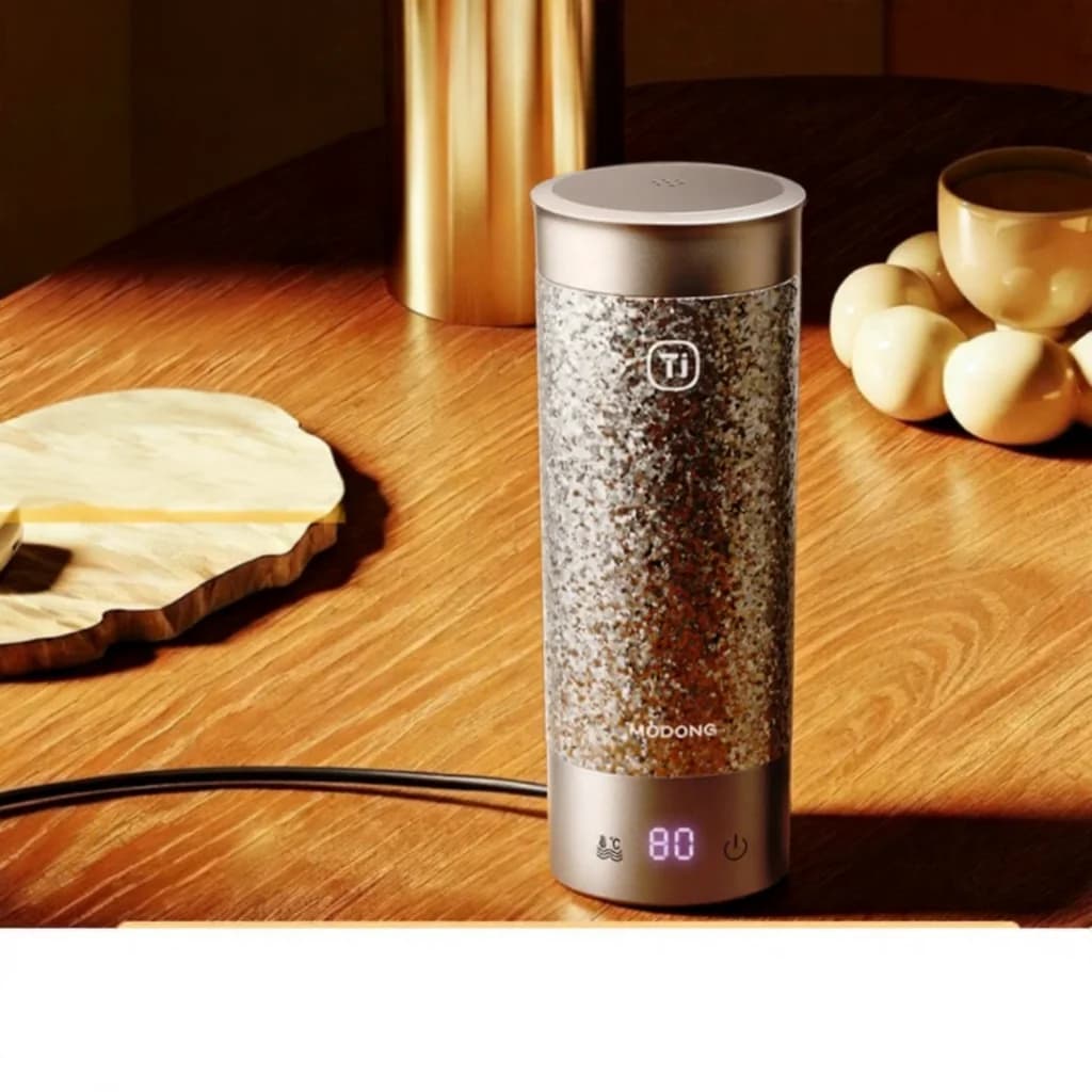 Copo Elétrico Portátil de Titânio 350ml Caixa de Presente