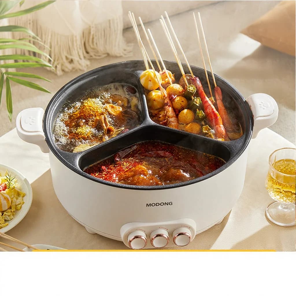 Panela Elétrica de Hot Pot com Divisória 6L-8L, 220V, 5-6 Pessoas