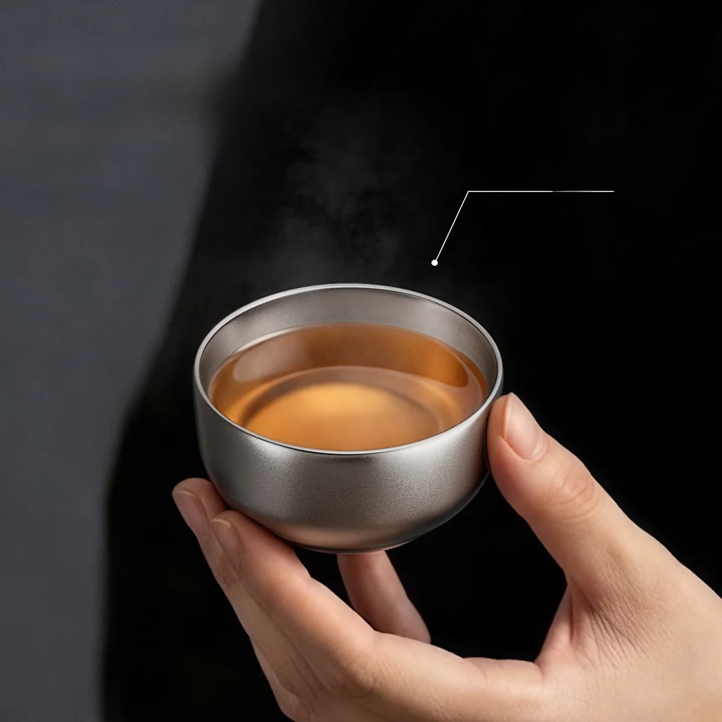 Conjunto de Xícaras Gongfu de Titânio Puro 55ml Acabamento Liso Artesanal