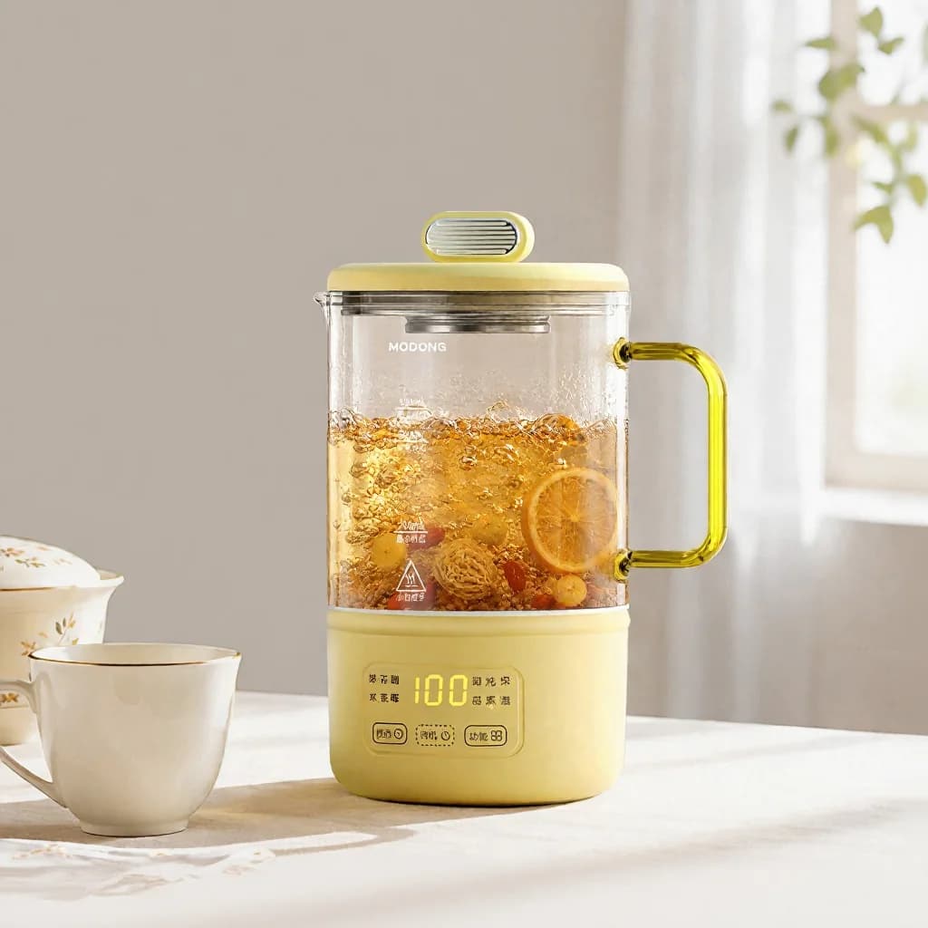 Panela Elétrica de Vidro 600ml 500W Com Manter Aquecido e Timer