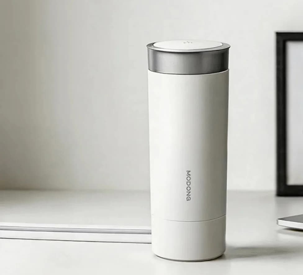 Copo elétrico portátil para aquecer água 350ml em aço inoxidável 316L