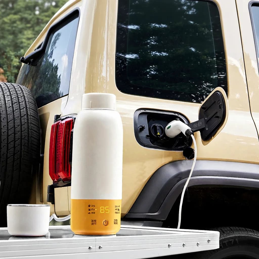 Copo Aquecedor Portátil com Controle de Temperatura e Uso no Carro