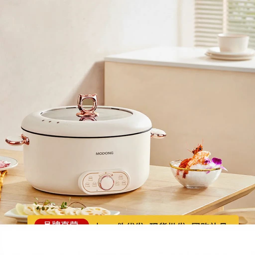 Panela Elétrica de 6L com Cesta para Cozinhar no Vapor, Antiaderente