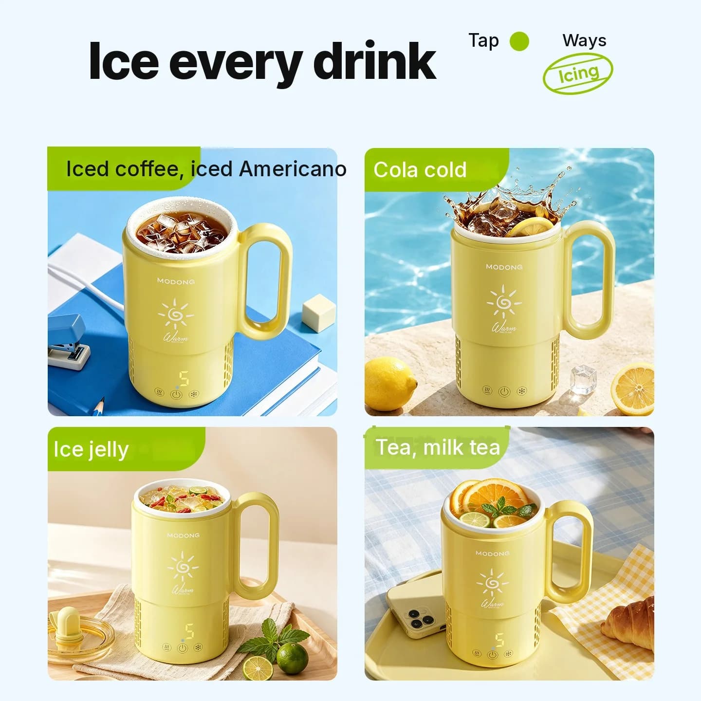 Mini Copo de Resfriamento e Aquecimento 450mL 36W Controle por Toque