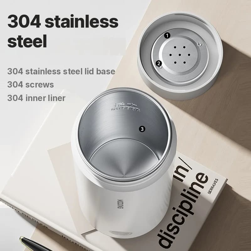 Copo Térmico Elétrico Portátil 304 Aço Inoxidável 300ml 220V
