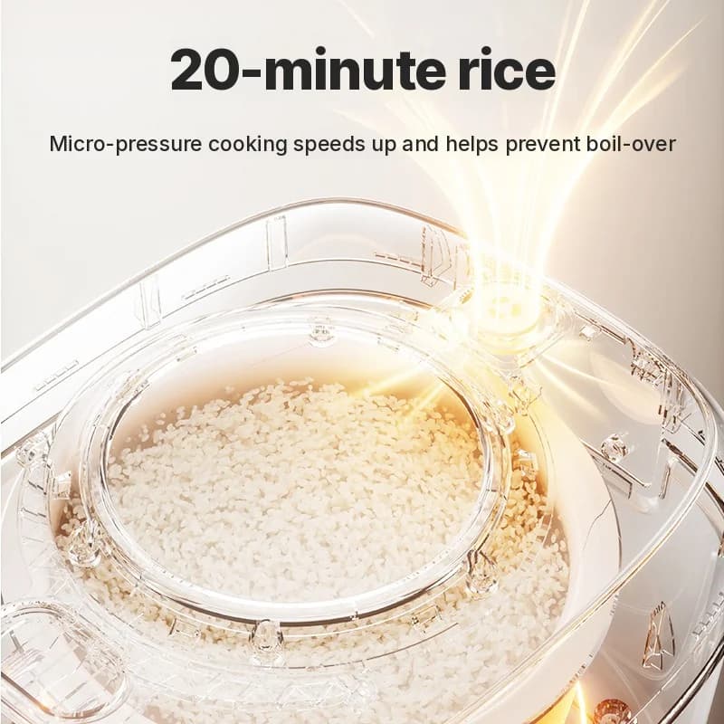 Panela elétrica de arroz 3L com revestimento interno de cerâmica, 600W