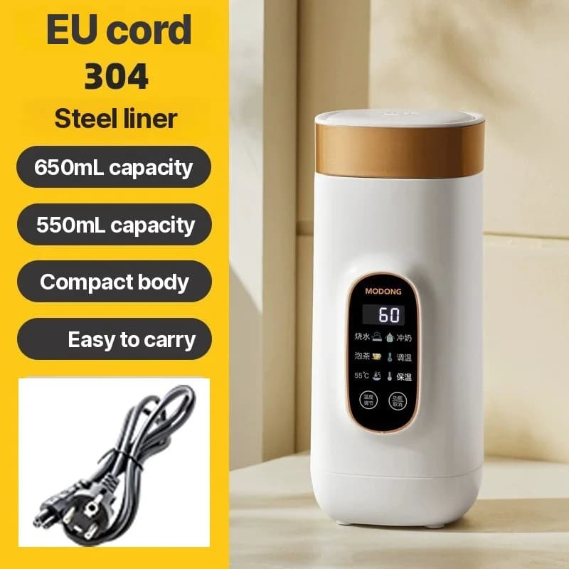 Copo Térmico Elétrico Portátil 650ml com Revestimento 304 ou 316