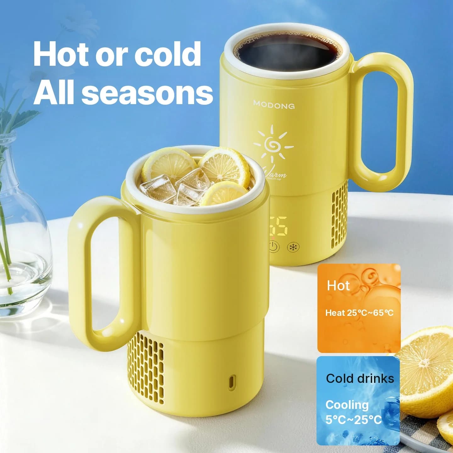 Mini Copo de Resfriamento e Aquecimento 450mL 36W Controle por Toque