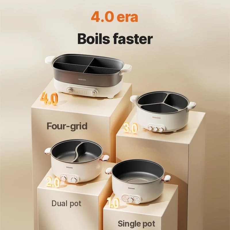 Panela Elétrica 7L com Divisória, 220V, Panelas Separadas