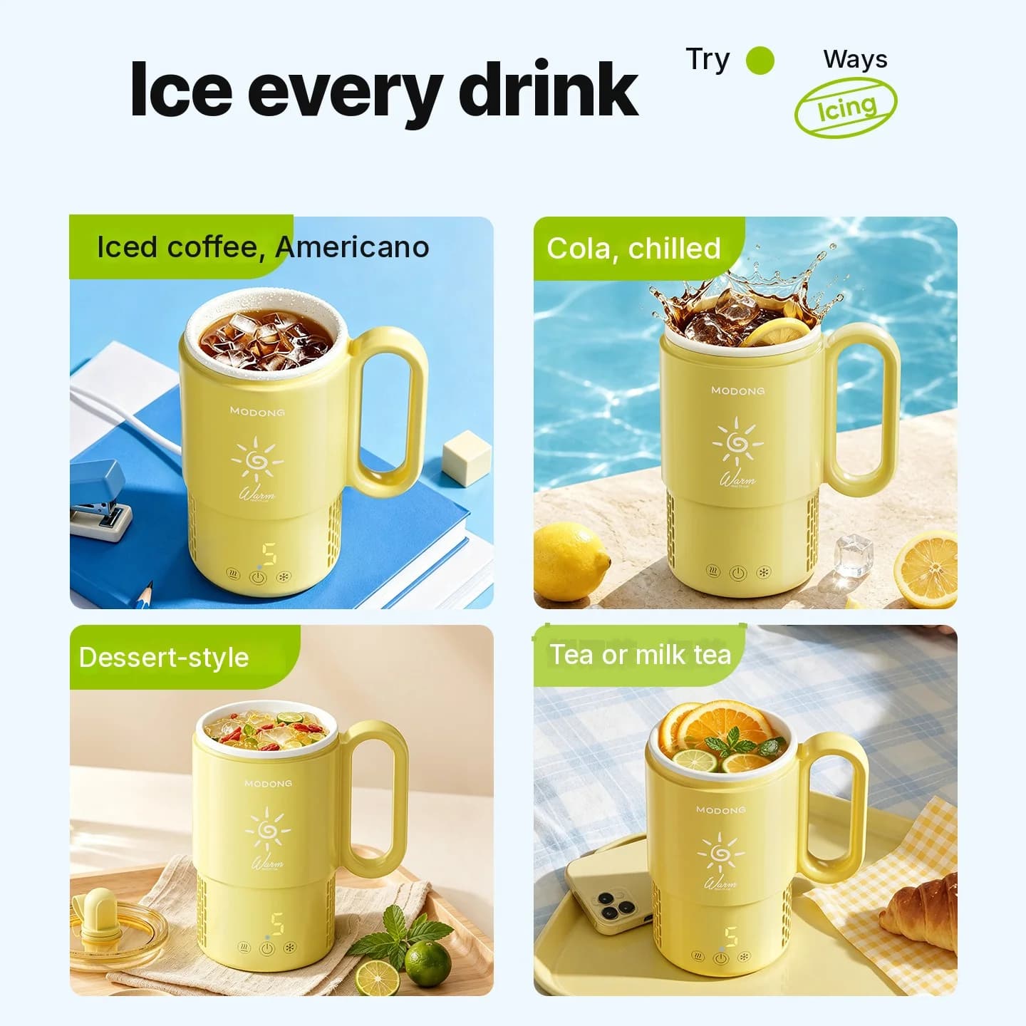 Mini Copo Refrigerador e Aquecedor 450mL 36W Controle por Toque