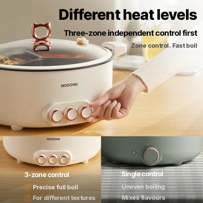 Panela Elétrica de Hot Pot com Divisória 6L-8L, 220V, 5-6 Pessoas