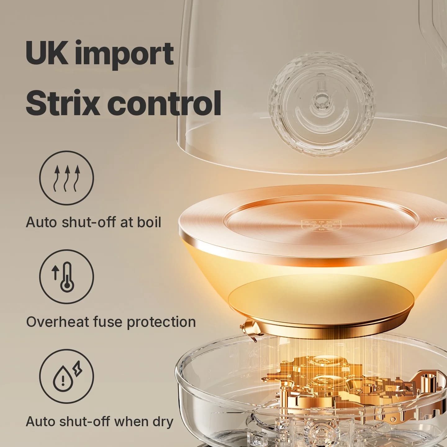 Chaleira Elétrica em Aço Inox com Indicador de Temperatura 1.8L