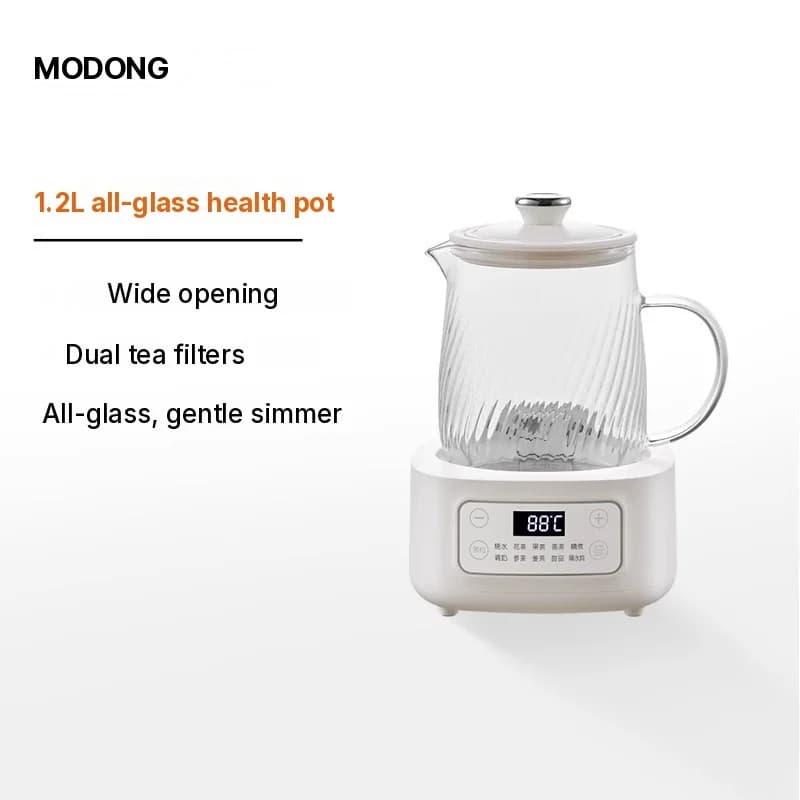 Panela Elétrica de Vidro 1-1,5 L com Controle por Toque para Chá