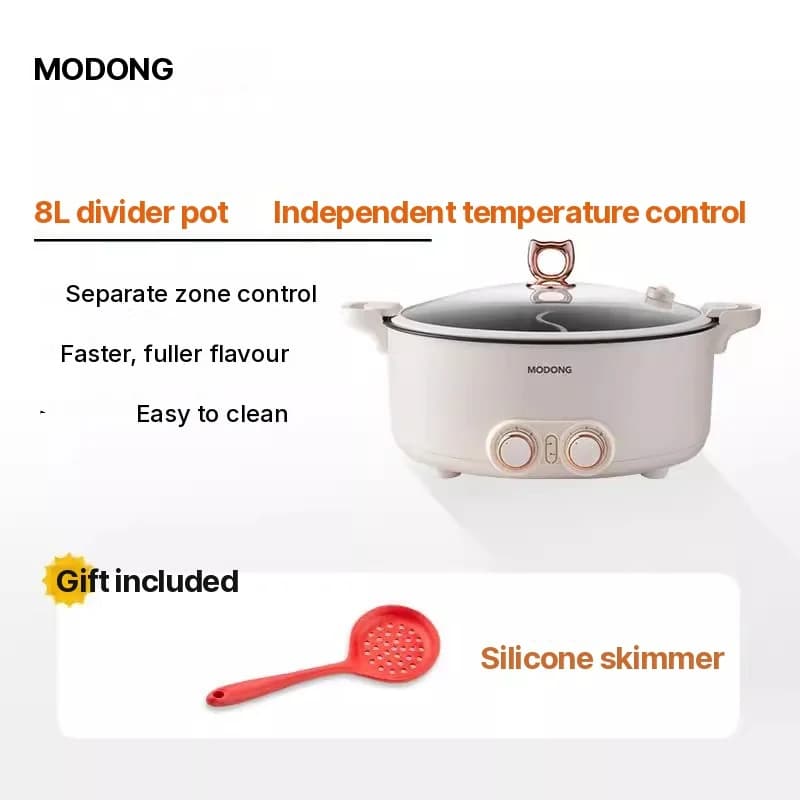 Panela Elétrica Dividida 6L-8L, 220V, 5-6 Pessoas