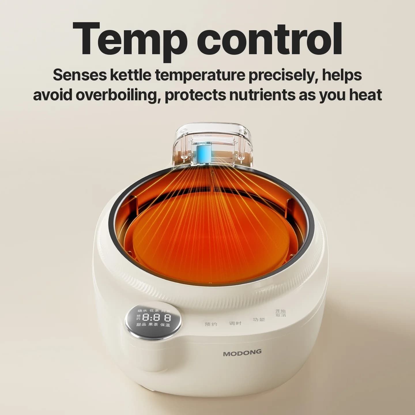 Chaleira Elétrica de Vidro com Controle de Temperatura, 1L