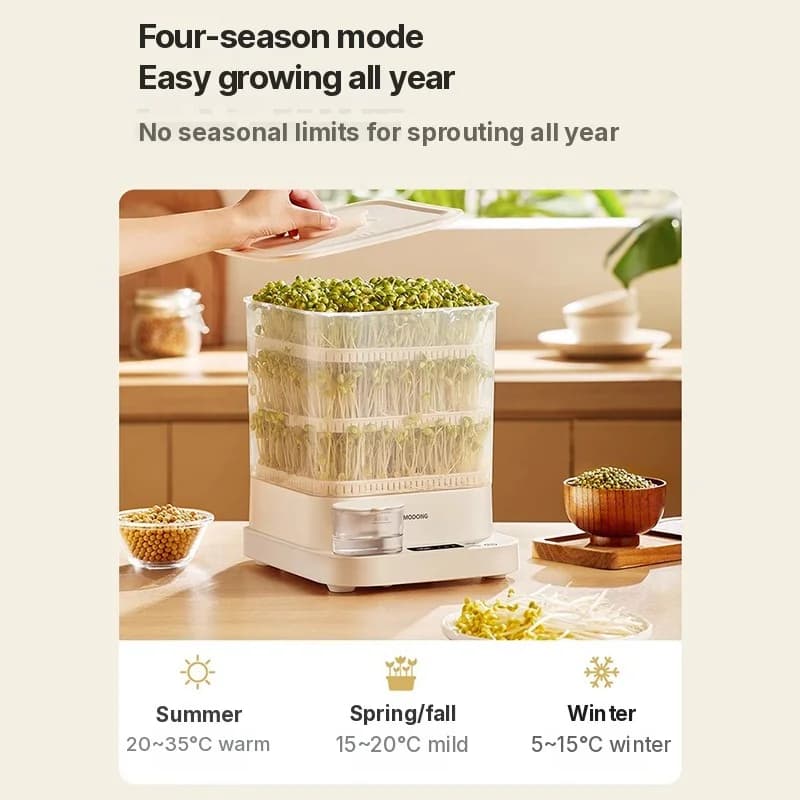 Germinador de Brotos Elétrico Doméstico 1,5L 20W 3 Camadas